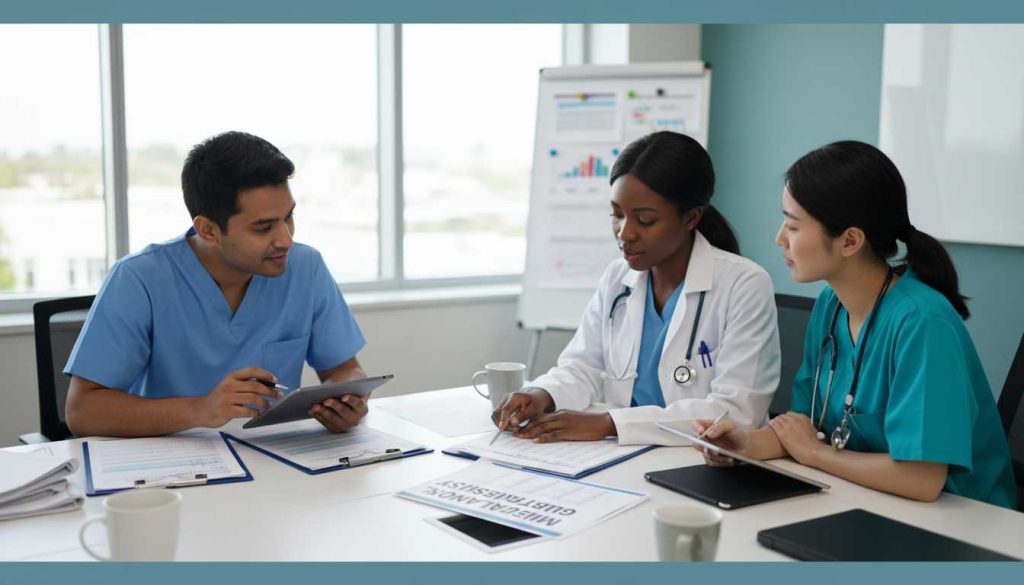 Healthcare professionals translating medical abbreviations