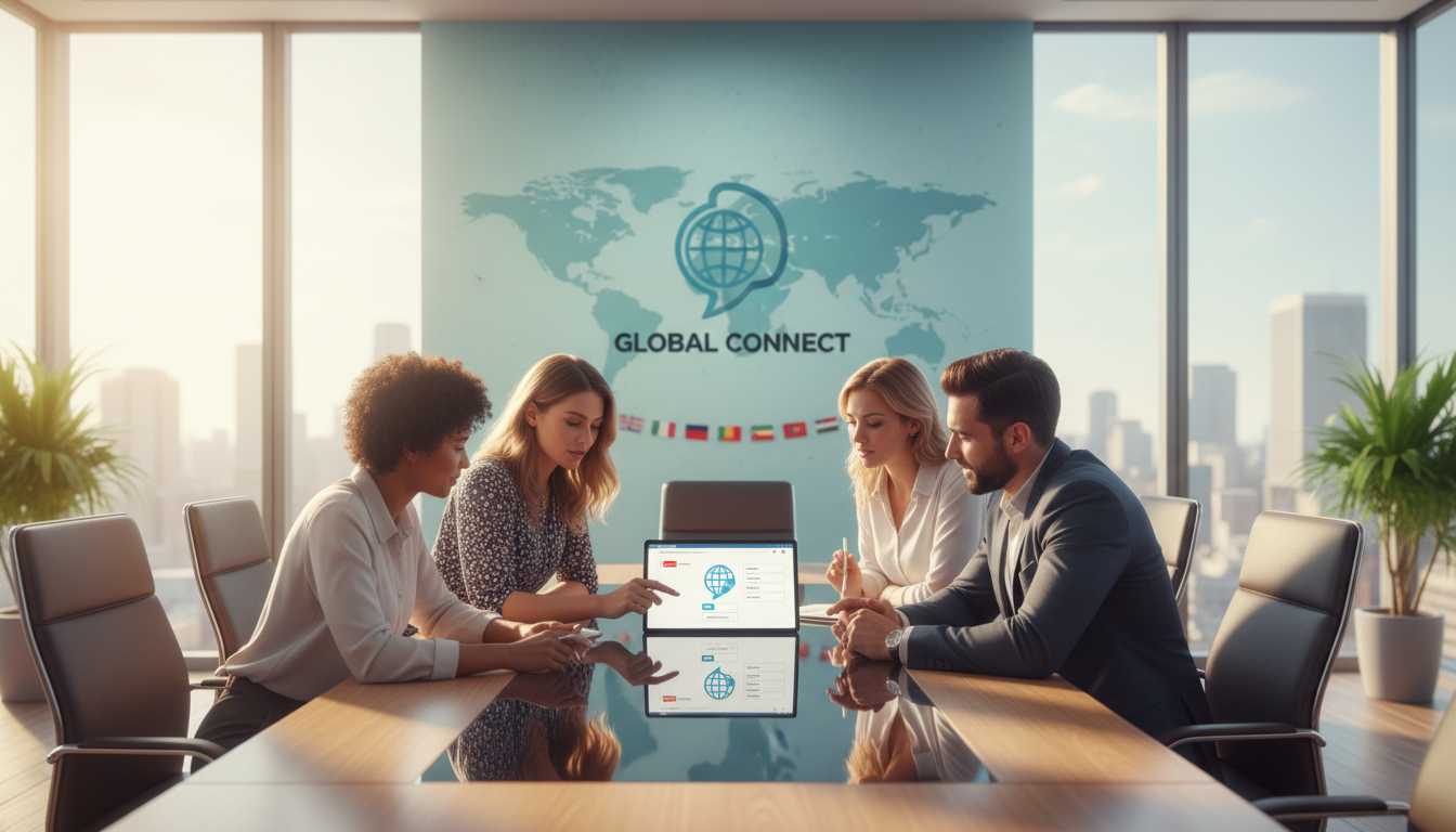 Professionals discussing website localization strategies.